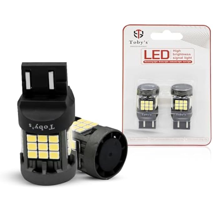 توبيز مصباح ليد أبيض T20 7443 2835 36Smd فائق السطوع 12 فولت بديل أبيض لمبات رقاقة 2835 خالية من الأخطاء لضوء الفرامل الاحتياطي للرجوع للخلف عبوة من قطعتين - Image 1