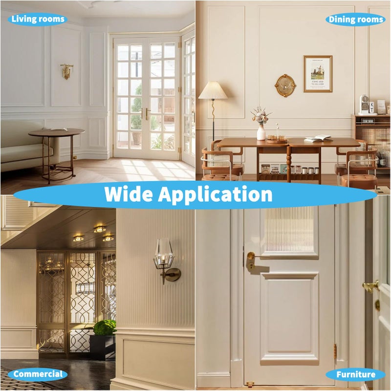 Art3d Pre-Cut Wall Molding Set of 6 pcs, Ready-to-Assemble Wainscoting Panels for Interior Wall DÃ©cor Living Room Bedroom Accent Wall - Installed with Glue, 3 Top 3 Bottom - Image 3