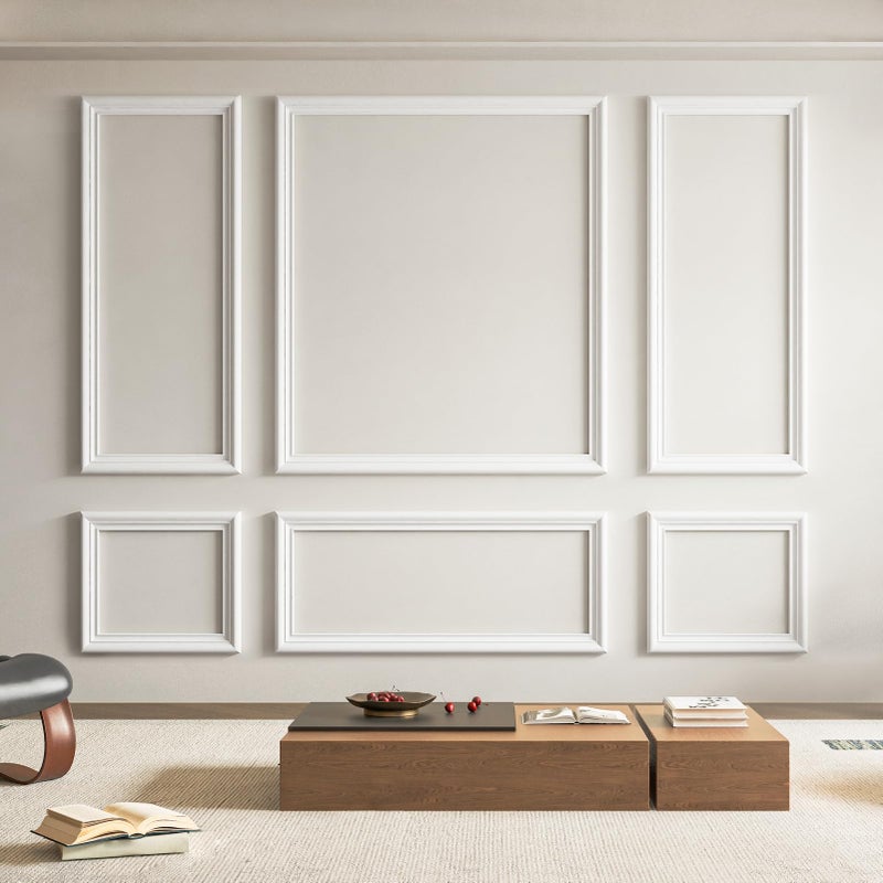Art3d Pre-Cut Wall Molding Set of 6 pcs, Ready-to-Assemble Wainscoting Panels for Interior Wall DÃ©cor Living Room Bedroom Accent Wall - Installed with Glue, 3 Top 3 Bottom - Image 1