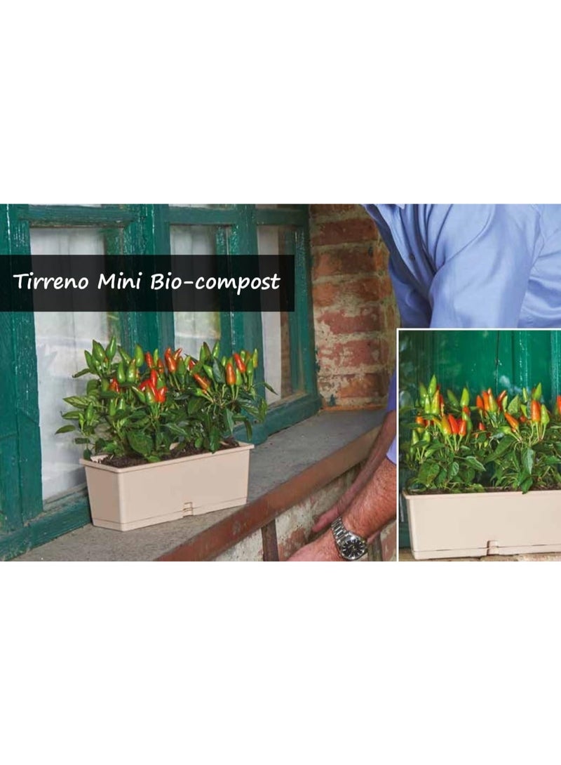 Idel Biodegradable Flower Pot with Saucer 25cm – 2.5L Eco-Friendly Indoor Outdoor Planter for Home, Balcony & Garden Plants – Tirreno Mini - Made in Italy - by Idel - Image 2