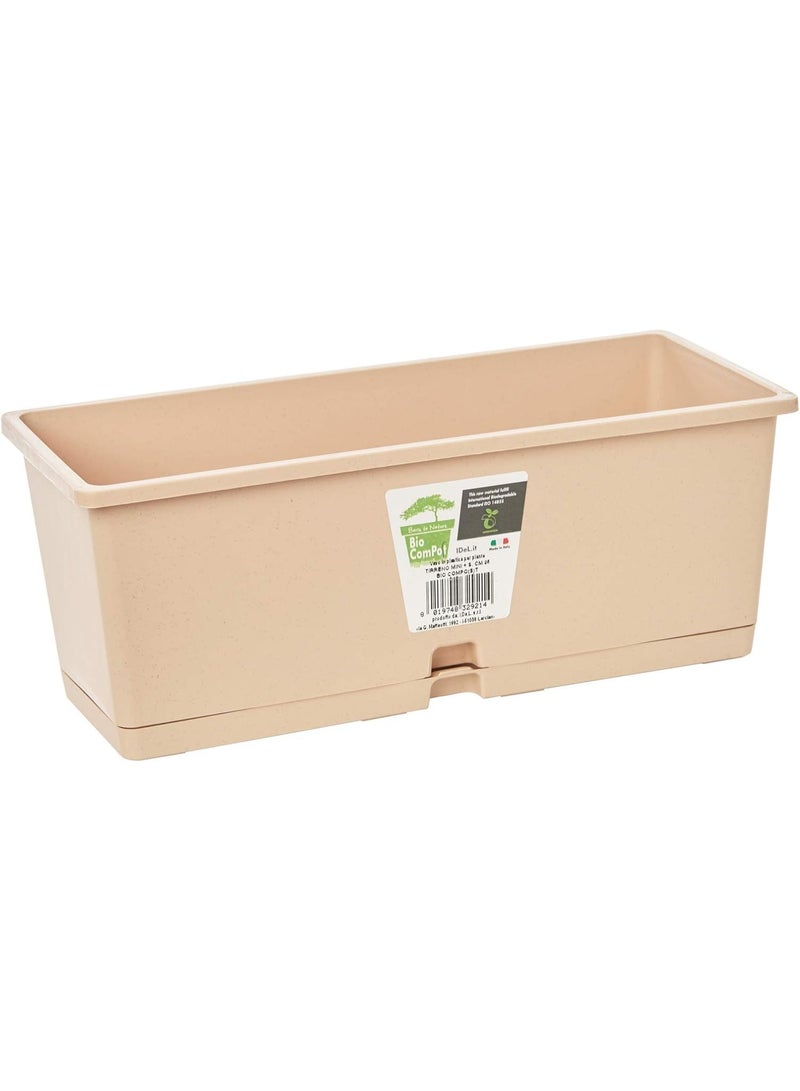 Idel Biodegradable Flower Pot with Saucer 25cm – 2.5L Eco-Friendly Indoor Outdoor Planter for Home, Balcony & Garden Plants – Tirreno Mini - Made in Italy - by Idel - Image 1