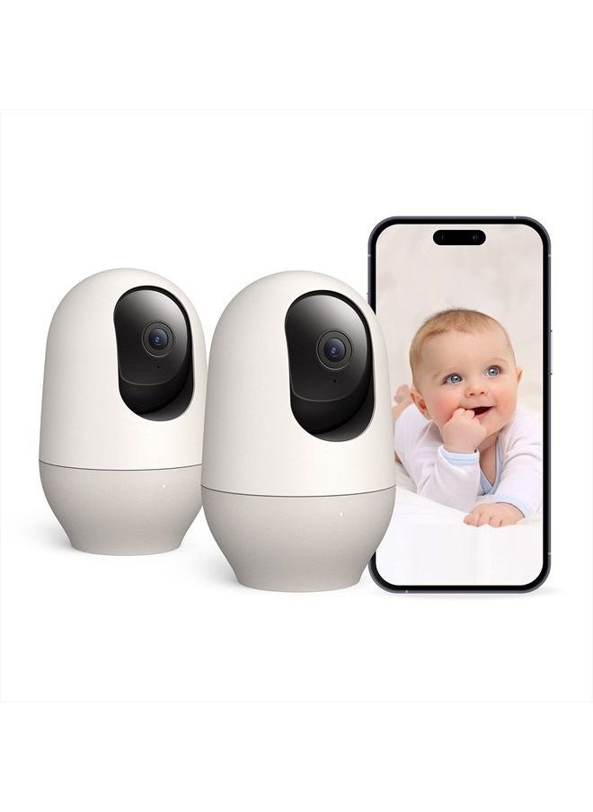 Nooie - Security Camera Indoor Two Pack, 360-degree IP Camera 1080P, WiFi Smart Home Camera with Motion Tracking, IR Night Vision, Two Way Audio&Sound Detection, Works with Alexa, SD Card and Cloud - Image 1