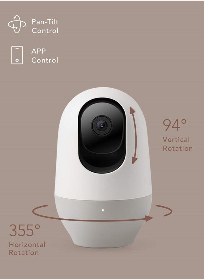 Nooie - Security Camera Indoor Two Pack, 360-degree IP Camera 1080P, WiFi Smart Home Camera with Motion Tracking, IR Night Vision, Two Way Audio&Sound Detection, Works with Alexa, SD Card and Cloud - Image 1