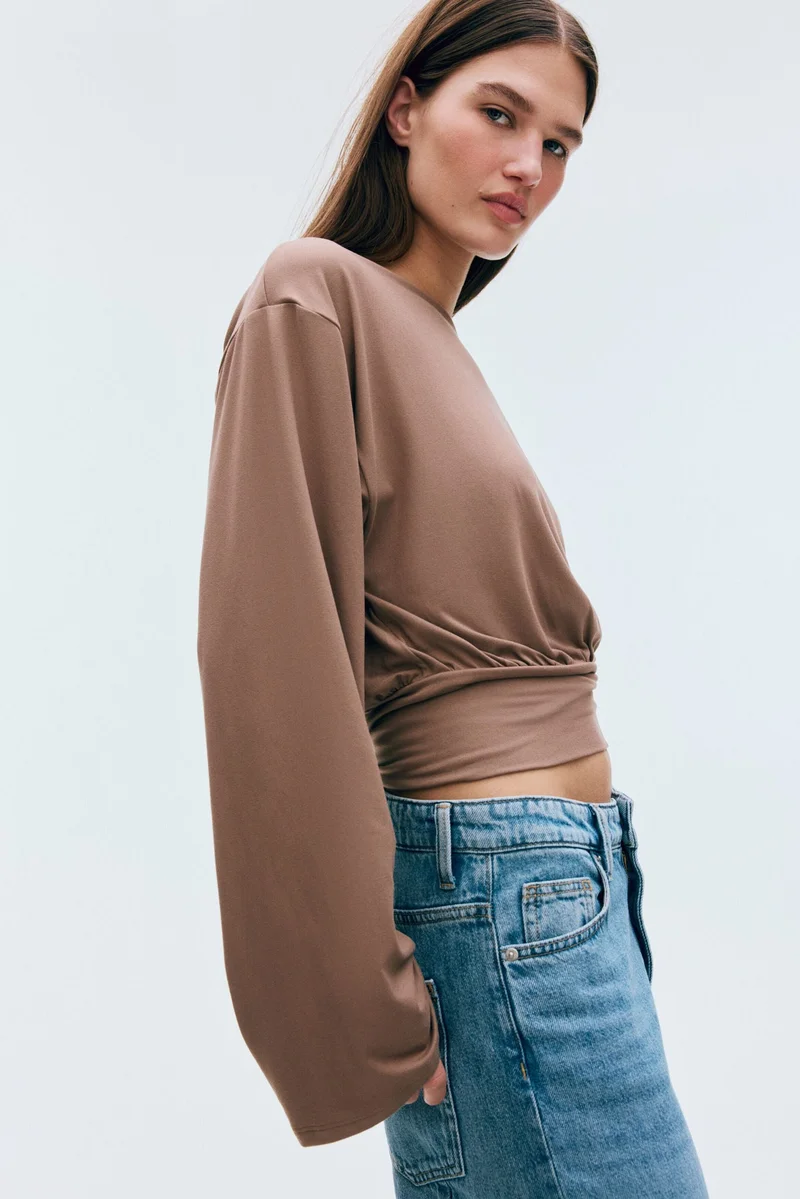 H&M Gathered jersey top