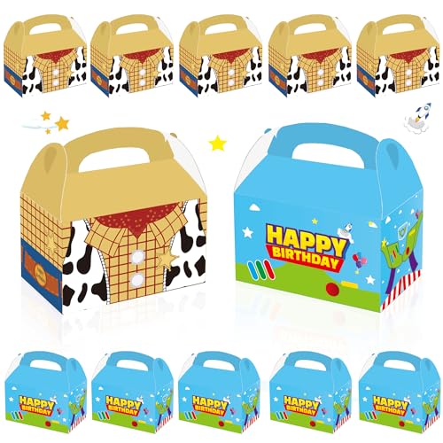 WEGYMER Cartoon Story Party Boxes 16pcs Two Infinity and Beyond Birthday Gift Goodie Bags For Toy Theme Birthday Party Supplies - Image 1