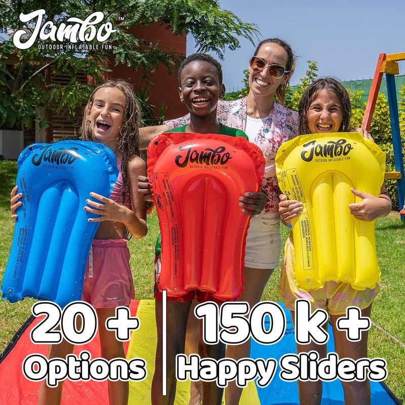 JAMBO XL 20Ft Premium Slip Splash and Slide with 3 Bodyboards, Heavy Duty Water Slide- Advanced 3-Way Water Sprinkler System, Backyard Waterslide Outdoor Water Toys n Slides for Kids Splash Pad - Image 4