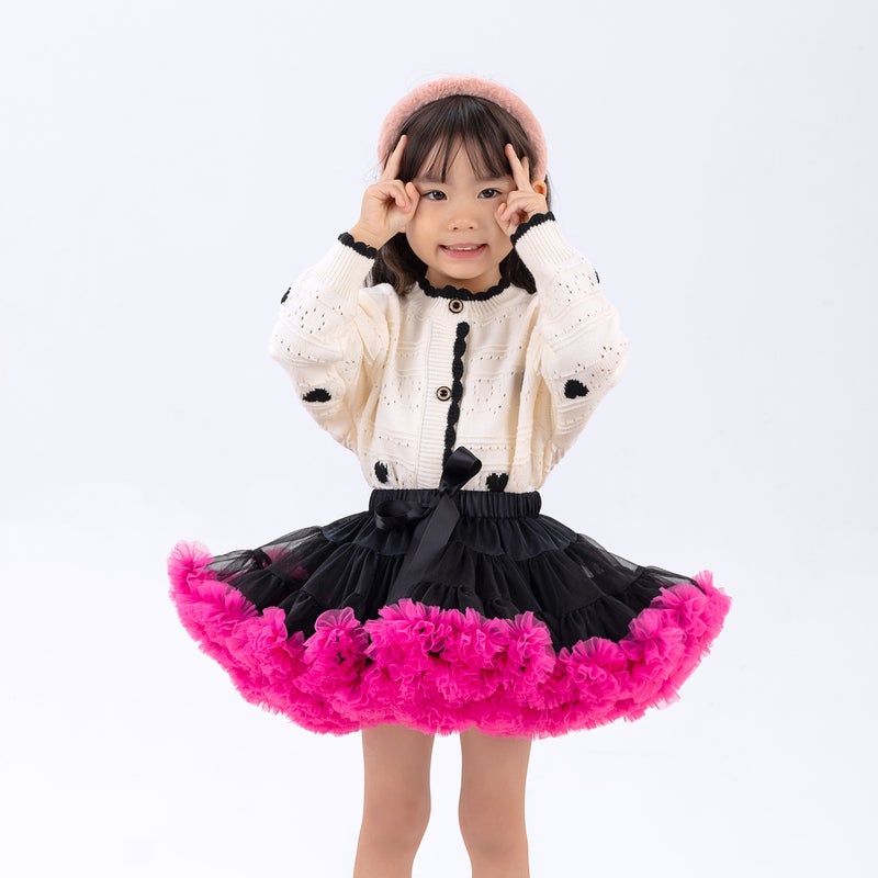 Burgundy Puffy Tutu Princess Skirt Kids black rose red 