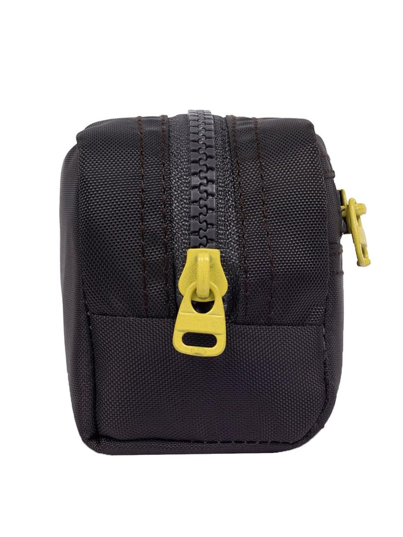 QIPS Multi Utility Durable Polyester Pencil Pouch Bag with Dual Compartments, Smooth Zipper Closure - Ideal for School, Office & Travel Accessories (Black) - Image 4
