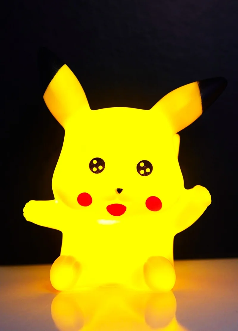 Mj Toys Luminous Vivid Yellow Pikachu Figure Battery Operated Table Lamp Sweet Gift