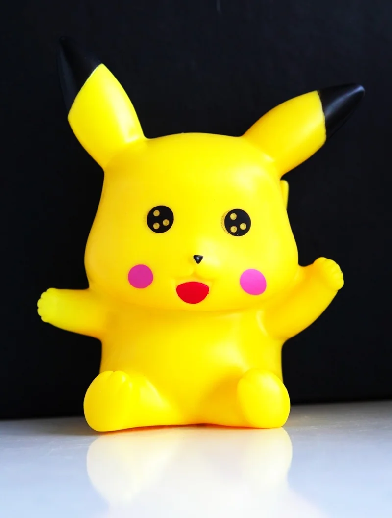 Mj Toys Luminous Vivid Yellow Pikachu Figure Battery Operated Table Lamp Sweet Gift