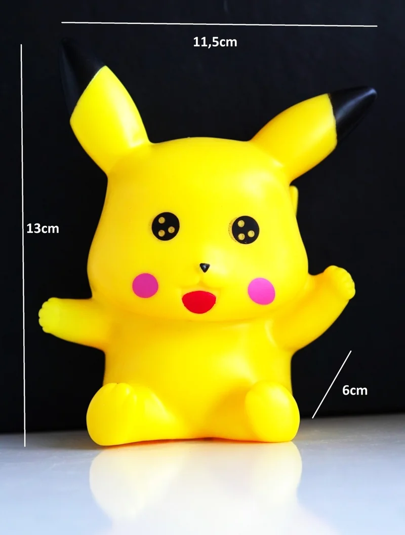 Mj Toys Luminous Vivid Yellow Pikachu Figure Battery Operated Table Lamp Sweet Gift