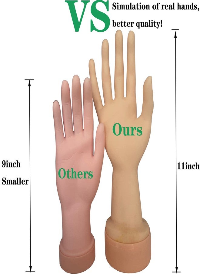 Voloria Practice Flexible Mannequin Hand Nail Display with Soft Fingers and Practice Manicure Nails Hand - Image 2