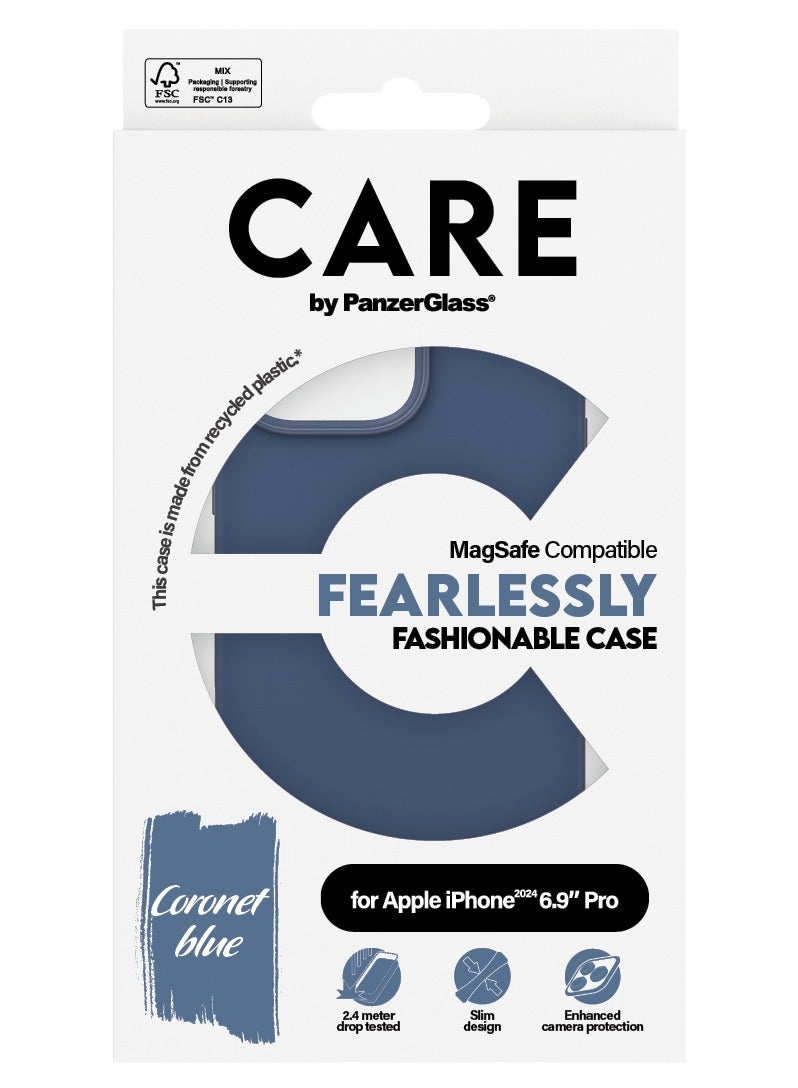 بانزرجلاس كفر حماية CARE من بانزر جلاس، عصرية باللون الأزرق مع مغناطيس MagSafe لجهاز آيفون '24 بحجم 6.9 بوصة برو، آبل آيفون 16 برو ماكس - Image 3