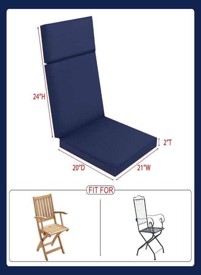 Favoyard Outdoor Chair Cushion 21 x 20 x 2 Inch Waterproof & Color Fade Resistant High Back Patio Furniture Cushion Replacement with Removable Cover, Ties and Hidden Zipper for Outdoor Dining Chairs - Image 2