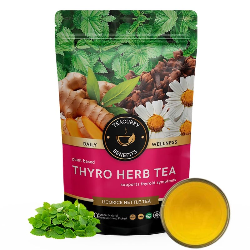 TEACURRY ThyroHerbal Tea - 50 Grams Loose Tea | Thyroid Care Tea - Support in facing issues with balancing TSH, T3, T4 levels Manage Weight, Reduces Anxiety and Decreases Lethargy - Image 1