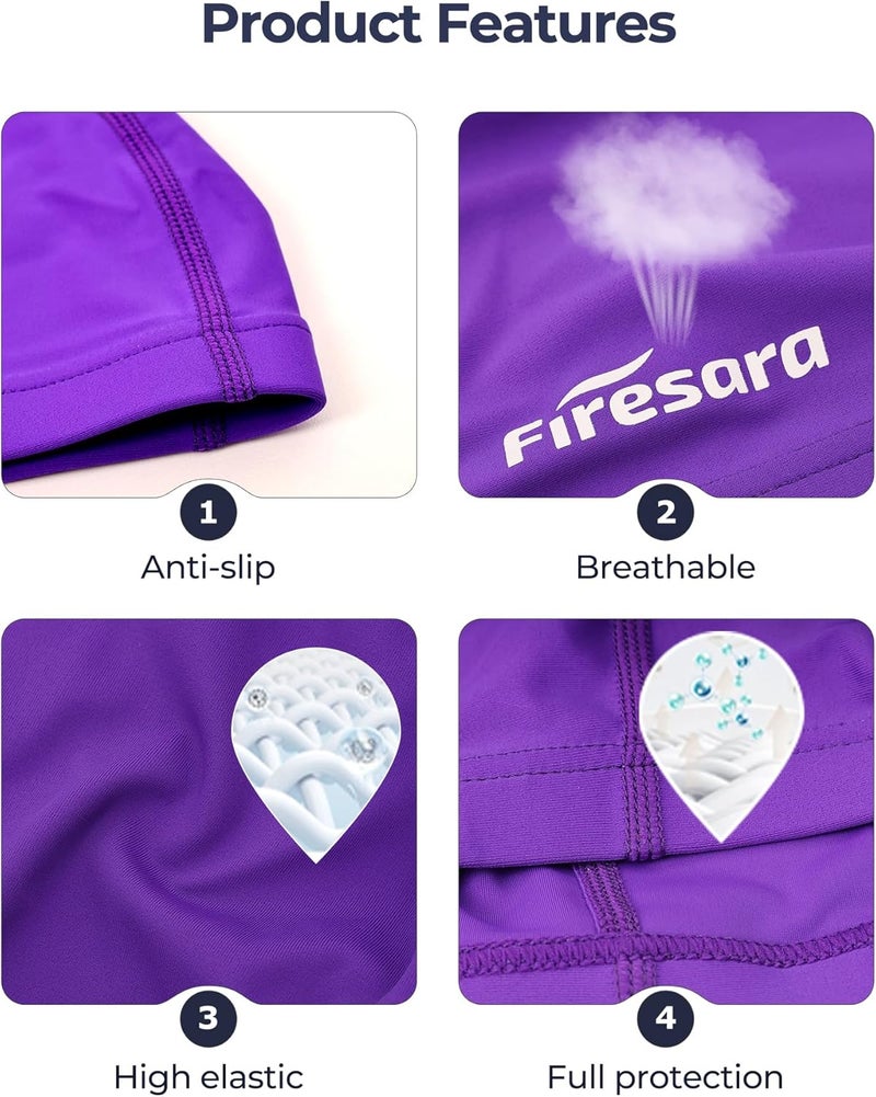 Firesara Fabric Swim Cap, High Elasticity Swimming Cap Keeps Hair Clean Breathable Fit Both Long Hair Short Hair, Swim Caps Woman Girls Men Kids One Size Hat - Image 2