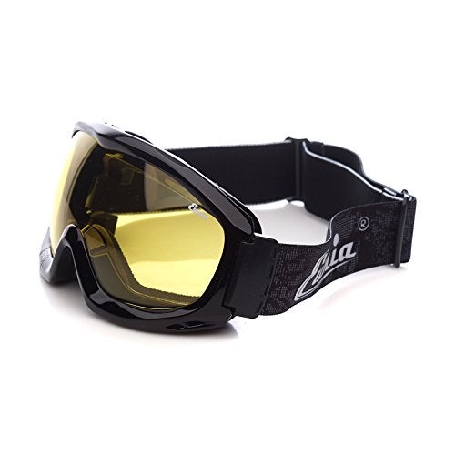 Optional life 'Fit Over Glasses' Anti-fog Riding Goggles with Sponge Liner Adjustable Elastic Headband (Yellow Lens Brighter) - Image 2
