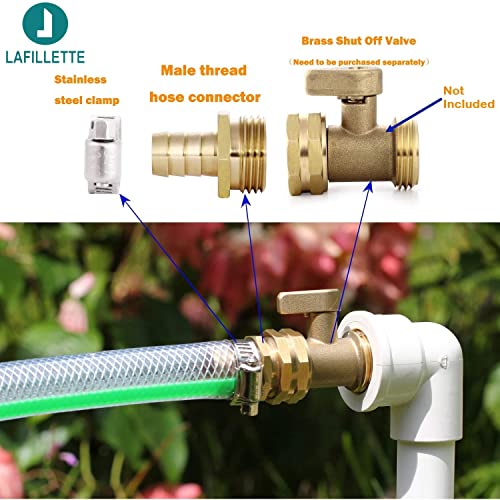 LAFILLETTE Garden Hose Repair Pipe Connector with Clamps Hose, Fit for 3/4" Garden Hose Connector (Pack of 4) - Image 3