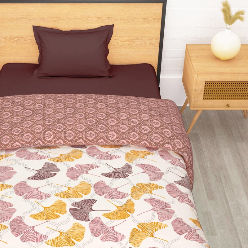 Story@Home Comforter Single Bed | 180GSM Microfiber Blanket Single Bed | 150X 225cm | AC Comforter Single Bed | Beige & Yellow Blanket | Floral Pattern | Quilt | Single Dohar | Perfect Festive Gifting - Image 4