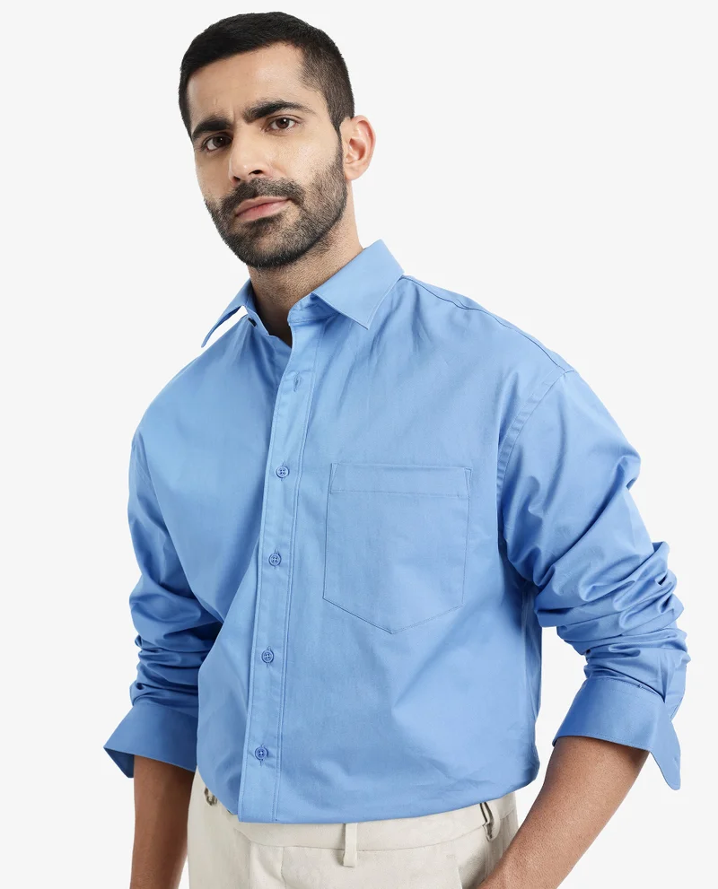 رير رابِت قميص قطني سادة رجالي