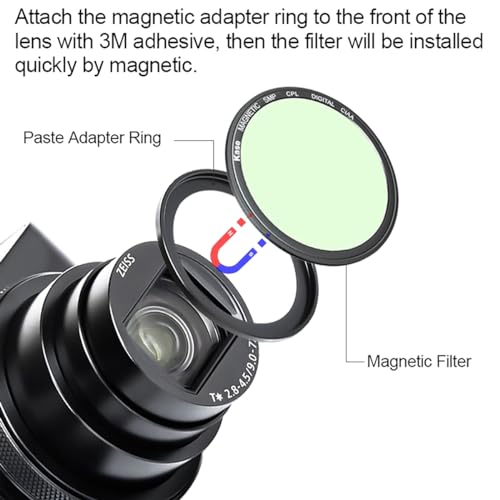 Kase Wolverine Magnetic CPL Filter with Adapter Ring for Sony ZV1 ZV1 RX100 VII VI V III IIfor Ricoh GR II III Shockproof Optical Glass HD Multi Coated Circular Polarizer Filter - Image 3
