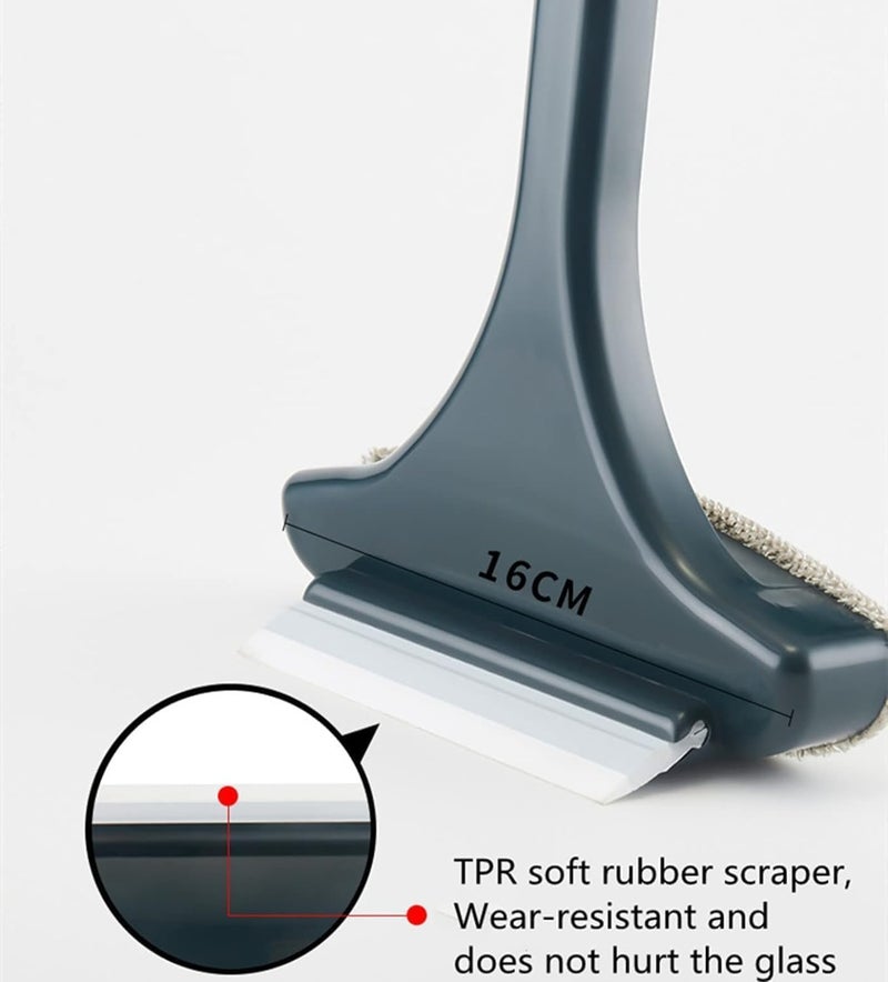 Cozron Cozron 2 in 1 Mesh Cleaner Brush with Windows Cleaning Wiper and Extended Handle Multipurpose Double Sided with Hanging Hole Used to Clean Mosquito Nets, Glass, Tabletop Etc Multicolor, Pack of 1 - Image 2