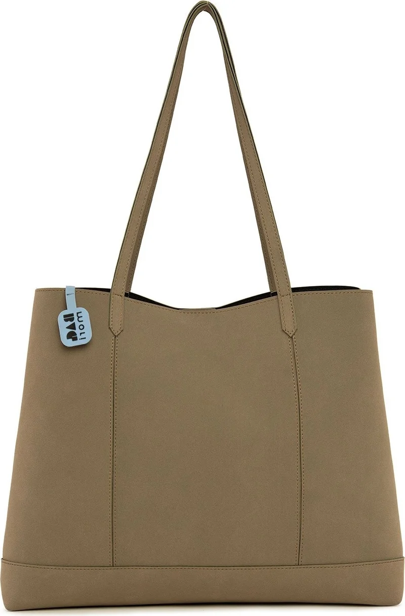 Bagmori Mink Double Stitched Thin Strap Large Nubuck Bag