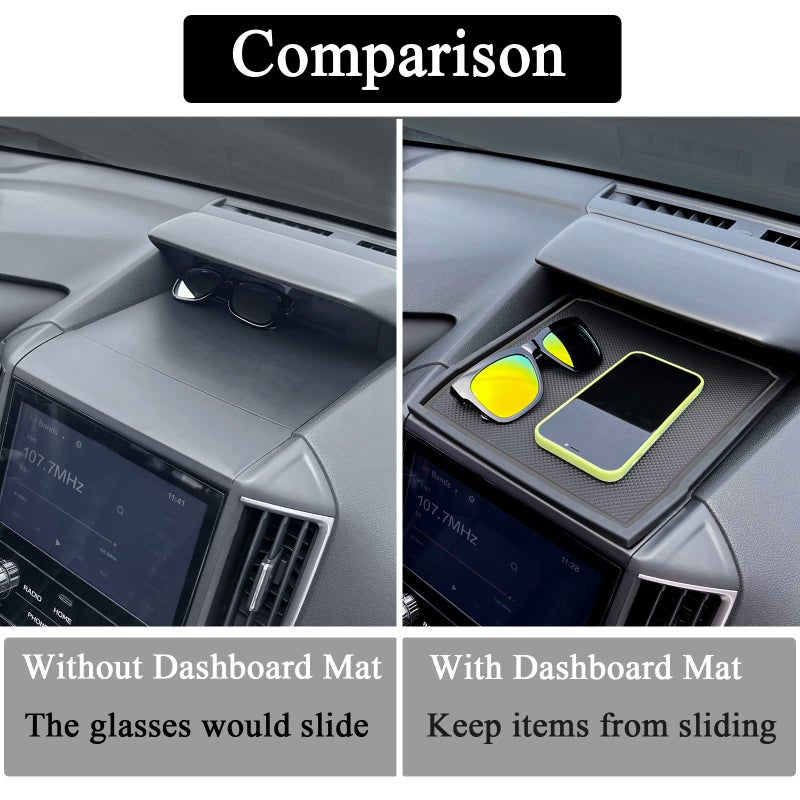 JKCOVER Dashboard Mats Compatible with Subaru Crosstrek/Impreza 2018-2022 2023 and Subaru Forester 2019-2024 Accessories Center Console Liner Mats Inserts Rubber mats ï¼ˆBlackï¼‰ - Image 3