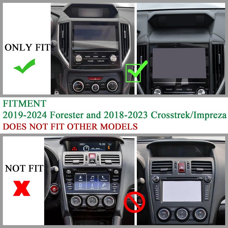 JKCOVER Dashboard Mats Compatible with Subaru Crosstrek/Impreza 2018-2022 2023 and Subaru Forester 2019-2024 Accessories Center Console Liner Mats Inserts Rubber mats ï¼ˆBlackï¼‰ - Image 2