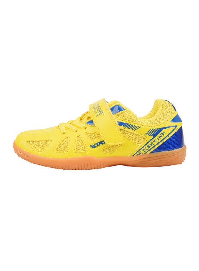 E-lian Tt Winion Selected Table Tennis Shoes For Kids Boys Girls Professional Anti-slip Wear-resistant Training Shoes Yellow Blue Size 36 - Image 2
