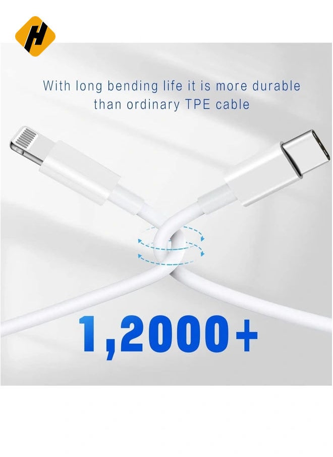 HuHa - USB C to Lightning Cable 3PACK 2M Fast Charger Cable, iPhone Charger Cord Compatible with iPhone 14/13/12/11 Pro Max/XS MAX/XR/XS/X/8/7/Plus - Image 1