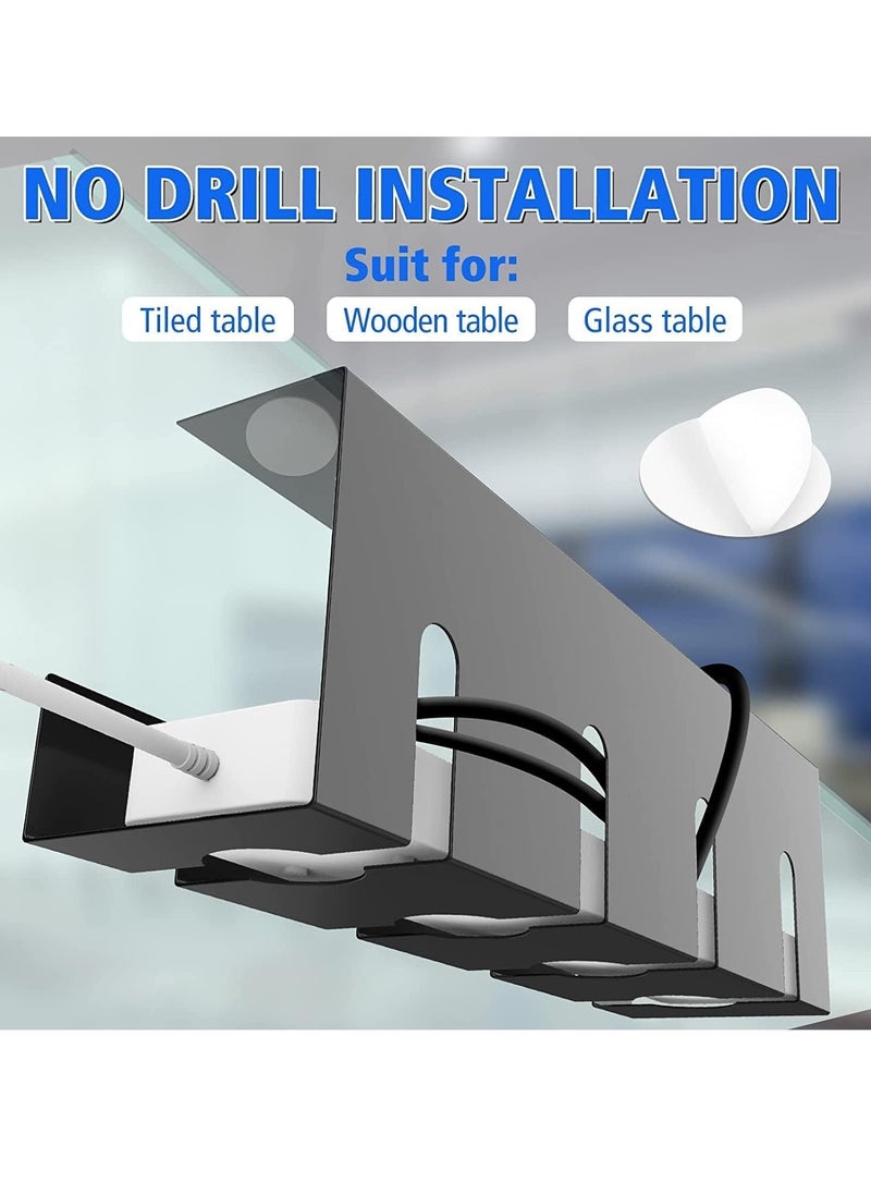 MIXDE Under Desk Cable Management Tray, Upgraded Wire Management No Drill No Screws, Cable Tray with Clamp for Desk Wire Management, Computer Cable Rack for Office, Home No Damage to Desk  - Image 4