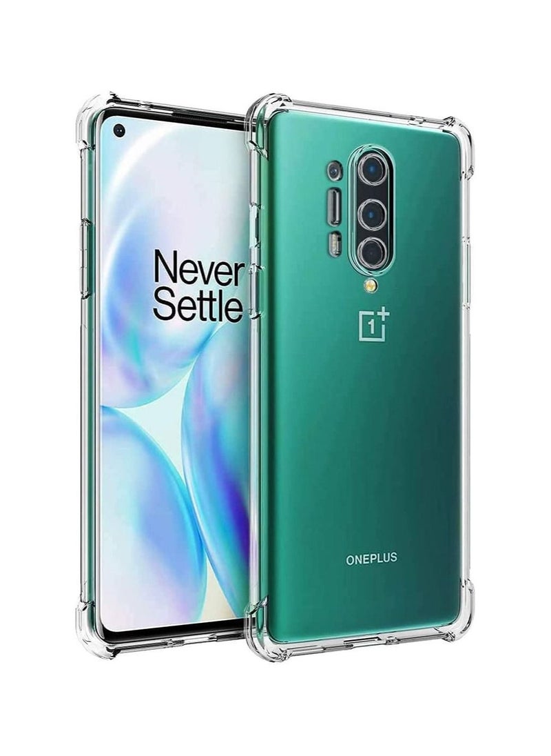 حافظة شفافة مصممة لهاتف OnePlus 8 Pro، رقيقة جداً وناعمة من TPU مع زوايا معززة لحماية الهاتف - Image 1