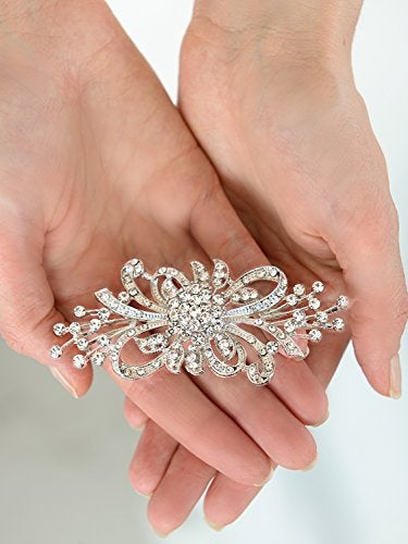 Mariell Antique Crystal Bridal Brooch Pin for Weddings, Bridesmaid, Mother of the Bride Jewelry Accessory - Image 3