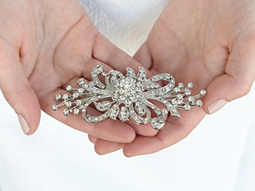 Mariell Antique Crystal Bridal Brooch Pin for Weddings, Bridesmaid, Mother of the Bride Jewelry Accessory - Image 5