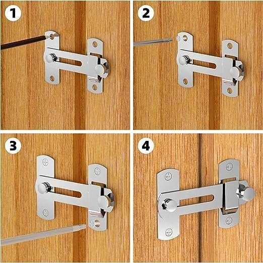 APURK Door Lock Hardware Stainless Steel Gate Latches Bar Flip Latch Safety Door Bolt Lock Sliding Door Barn Latch Lock Suitable for Garden Bathroom Outdoor Garage Window Pack of 1 - Image 2