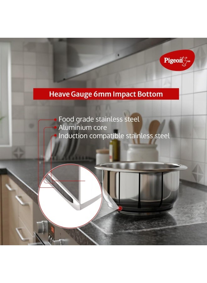 Pigeon Stainless Steel Bowl, 26 cm Diameter, Compatible with 1.8 L Rice Cooker (Silver, Induction Bottom) - Image 4