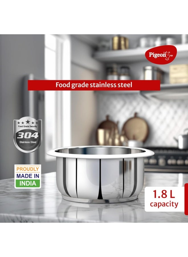 Pigeon Stainless Steel Bowl, 26 cm Diameter, Compatible with 1.8 L Rice Cooker (Silver, Induction Bottom) - Image 3