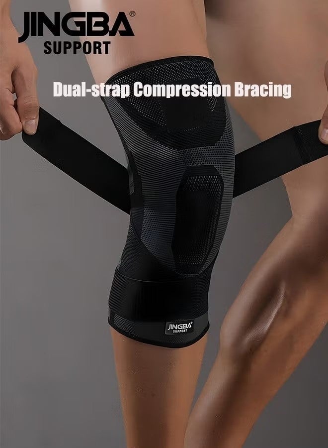 جينجبا سابورت دعامة الركبة JINGBA - دعامة للركبة لتخفيف آلام الركبة - دعامة الركبة للرجال والنساء - للحماية أثناء التجديف في الهواء الطلق وركوب الدراجات وكرة السلة والجري واللياقة البدنية ولتمزق الغضروف الهلالي والتهاب المفاصل وآلام المفاصل وغيرها - Image 3