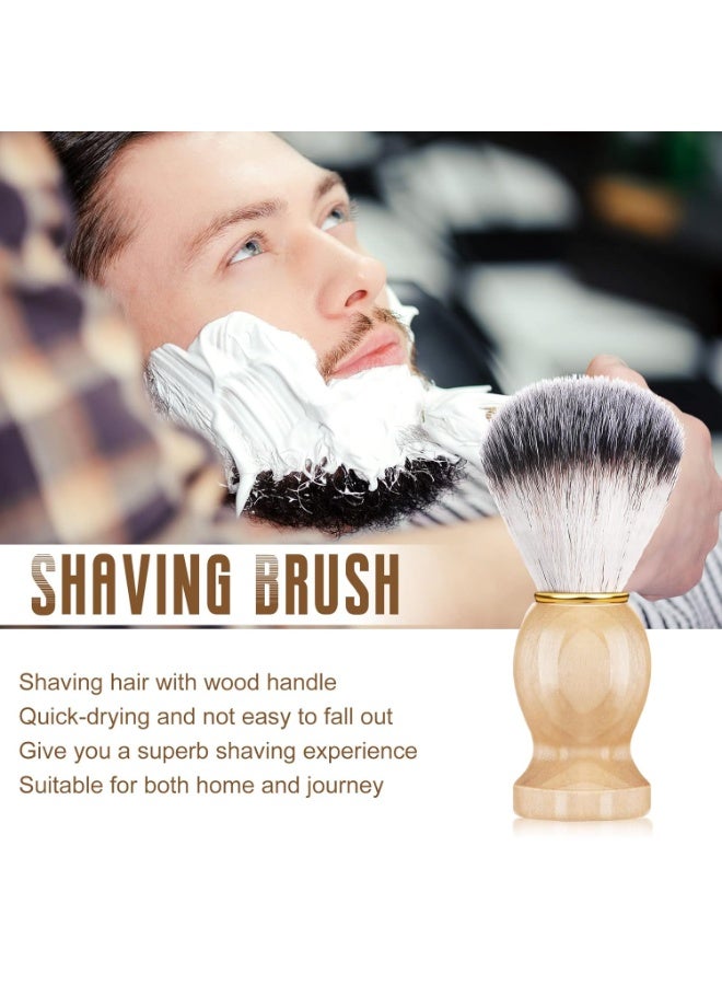 Newtay 2 Pack Men Shaving Brush, Soap Synthetic Hair Tool & wet Shave Using Cream with Hard Wood Handle Synthetic Travel Paint Brush for Men Valentine Gifts Hair Salon Tool Home(Brown, Black,stylish) - Image 3