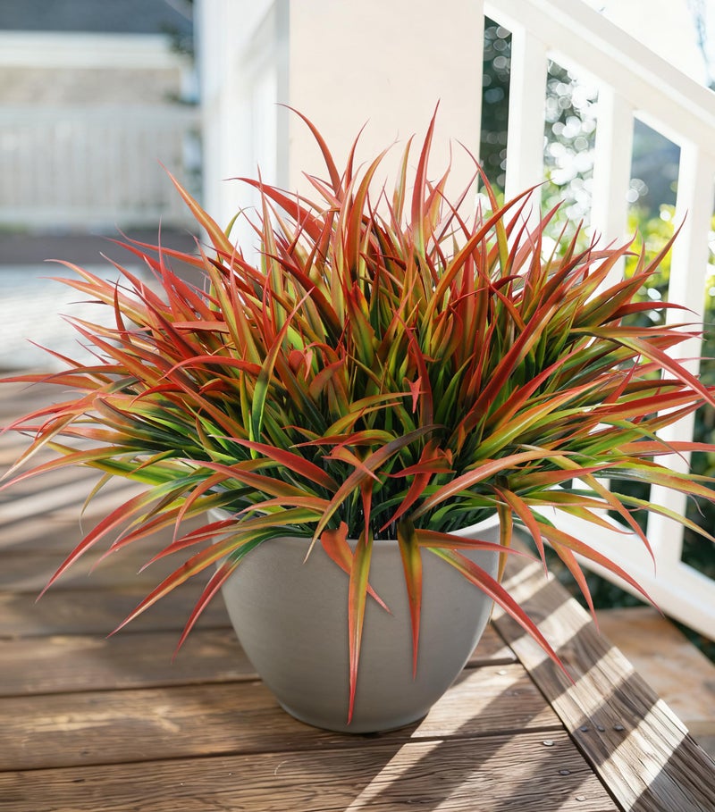 Ivydale 12Pcs Fake Plants Outdoor Artificial Plastic Grass Spring Decoration UV Resistant Faux Greenery Stems Bushes Outside Fake Plants for Planters Patio Porch Window Box Pathway Garden Home Decor - Image 2