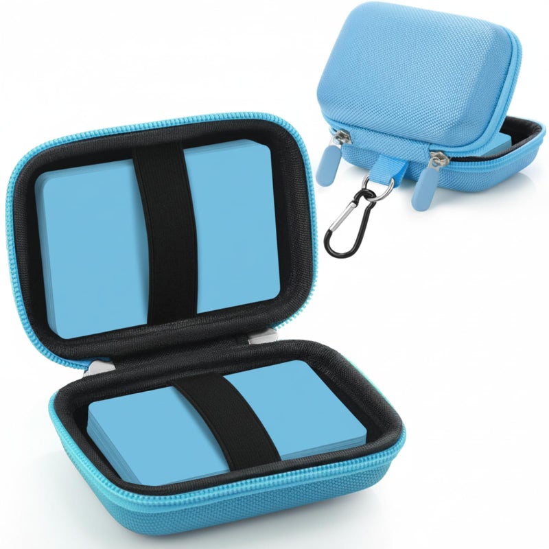 Sanwuta 2 Pcs Travel Card Games Case Playing Card Case EVA Hard Protective Storage Carrying Bag for Classic Playing Box Not Including CardsBlue - Image 3