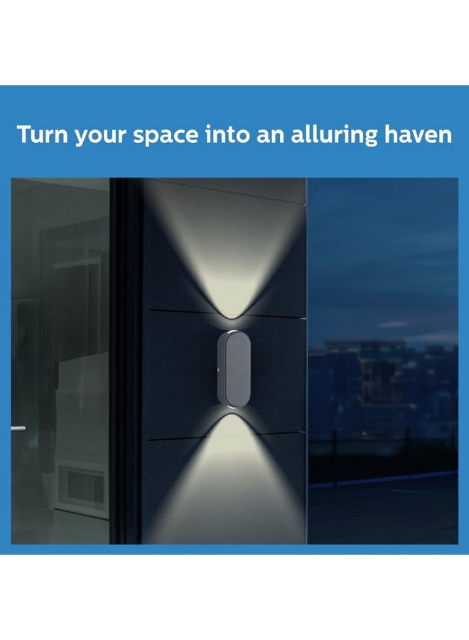PHILIPS Aluminium 7W 2-Way Decorative Wall Light | Lucent Outdoor Wall Light For Decoration | Colour : Warm White, Pack Of 1 - Image 5