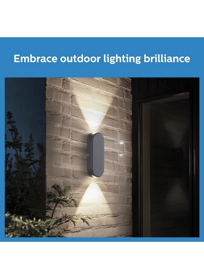 PHILIPS Aluminium 7W 2-Way Decorative Wall Light | Lucent Outdoor Wall Light For Decoration | Colour : Warm White, Pack Of 1 - Image 4
