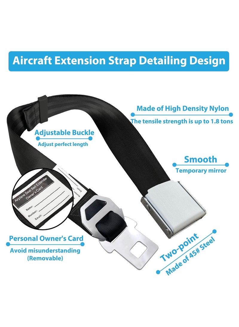 SYOSI Airplane Seat Belt Extender Seatbelt Extender Adjustable 7-31" Fits All Airlines  - Image 4