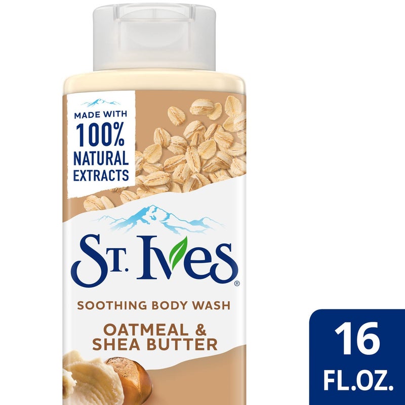 St. Ives Body Wash - Soothing Moisturizing Cleanser with Oatmeal & Shea Butter, Natural Body Wash for Sensitive Skin Made with Plant-Based Cleansers and 100% Natural Extracts, 16 Ounces - Image 3
