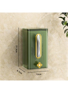 Generic Wall-Mounted Tissue Box Transparent Luxury Dark green gold 