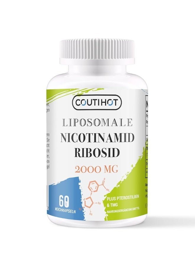 كوتيهوت ليبوسومال نيكوتيناميد ريبوسيد TMG و Trans-Pterostilbene 2000 مجم، يدعم مستويات NAD⁺ في الجسم ويعزز إنتاج الطاقة الخلوية (60 كبسولة). - Image 1