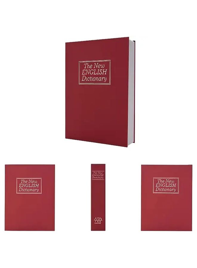 Red Heavy Duty Metal Lock Box with Key Portable Security Safe for Travel Office - Image 3