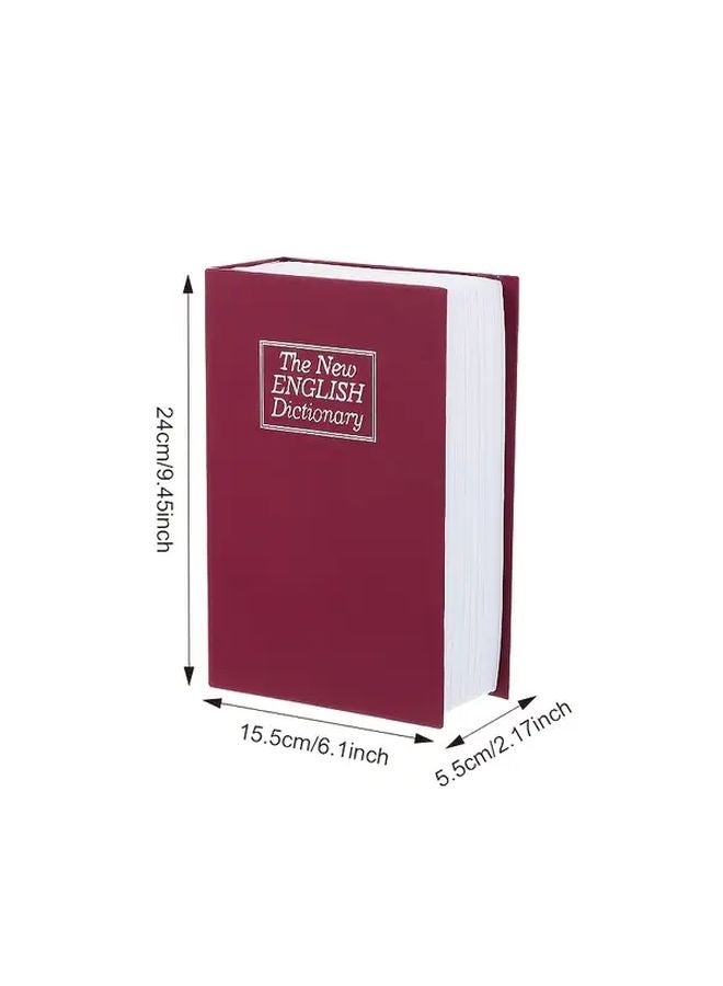 Red Heavy Duty Metal Lock Box with Key Portable Security Safe for Travel Office - Image 1